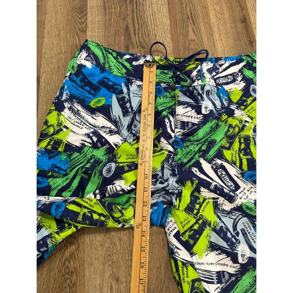 Columbia Shorts Men's Size 34x11 Multicolor Swim Trunks Drawstring Beach Bottles - Picture 15 of 16
